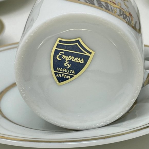 Vintage Empress by Haruta Japan Teacups and Saucers Set of 6 Demitasse Green Tea - Picture 6 of 9